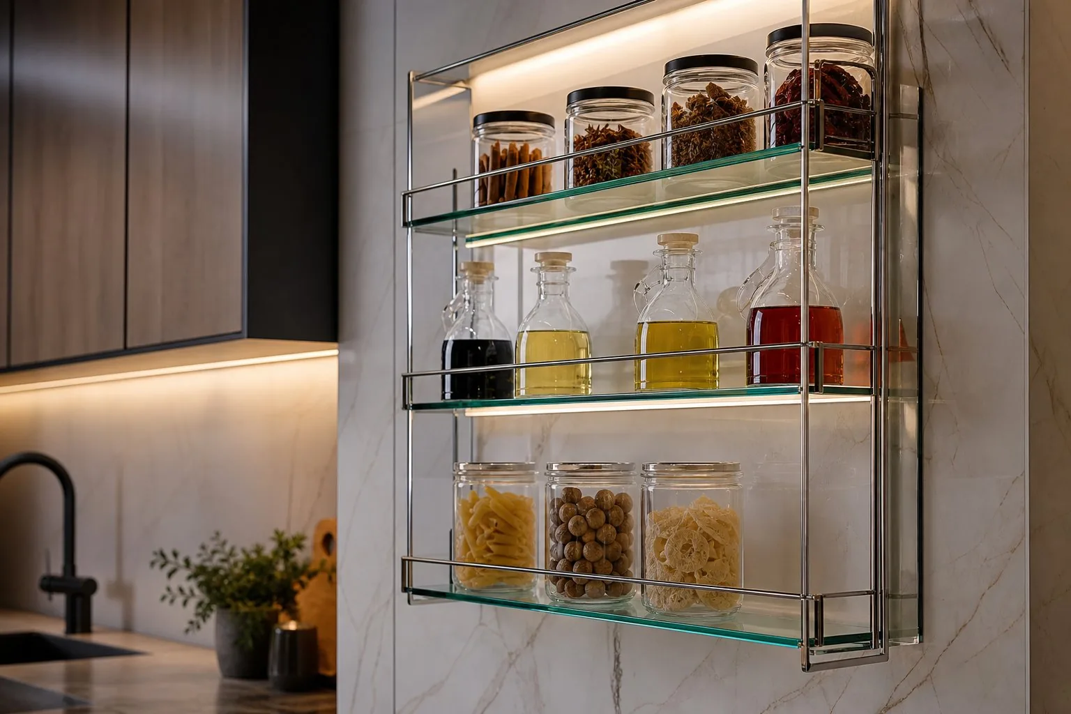 Wall-Mounted Glass Display Rack