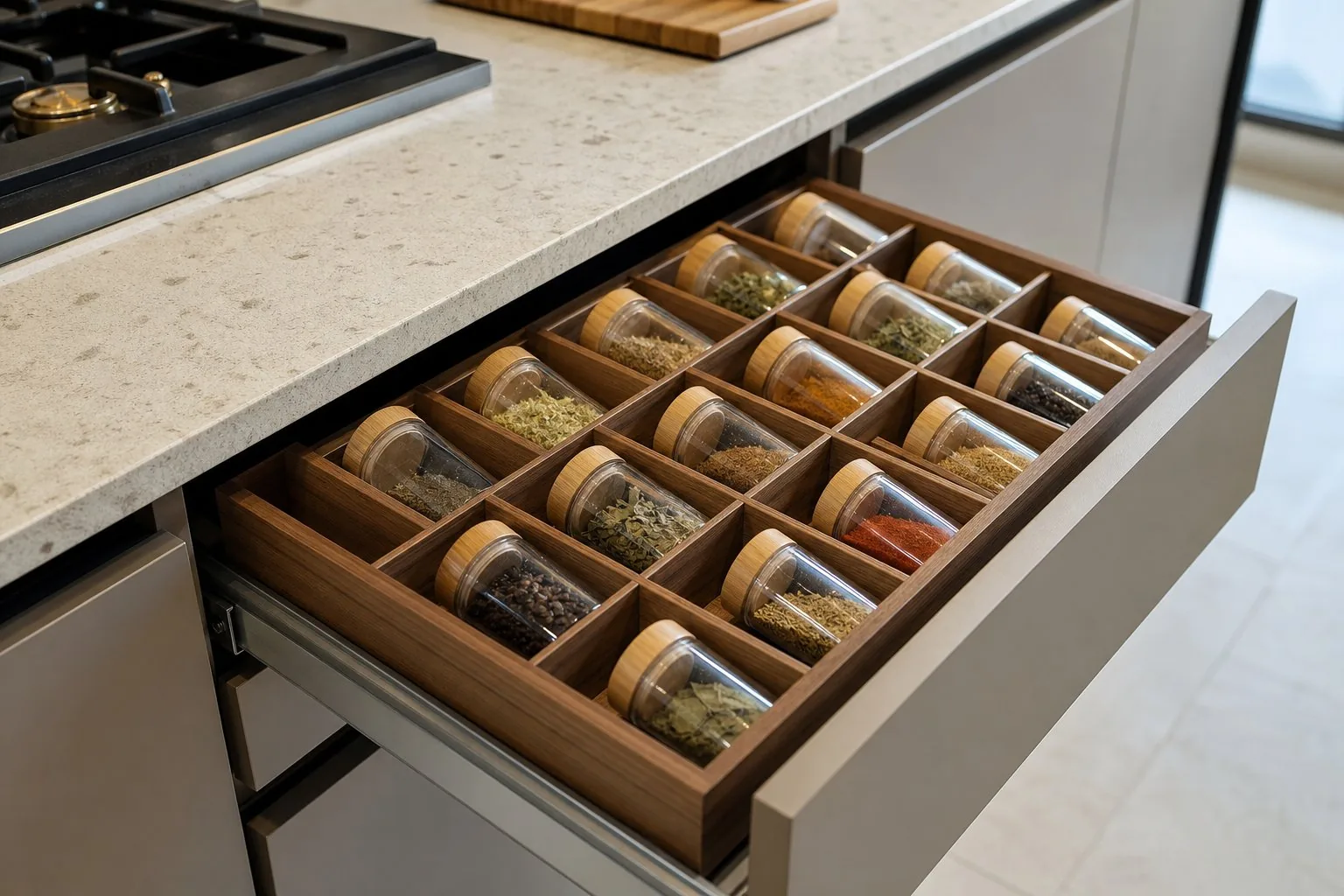 Spice Jar Drawer Organizer