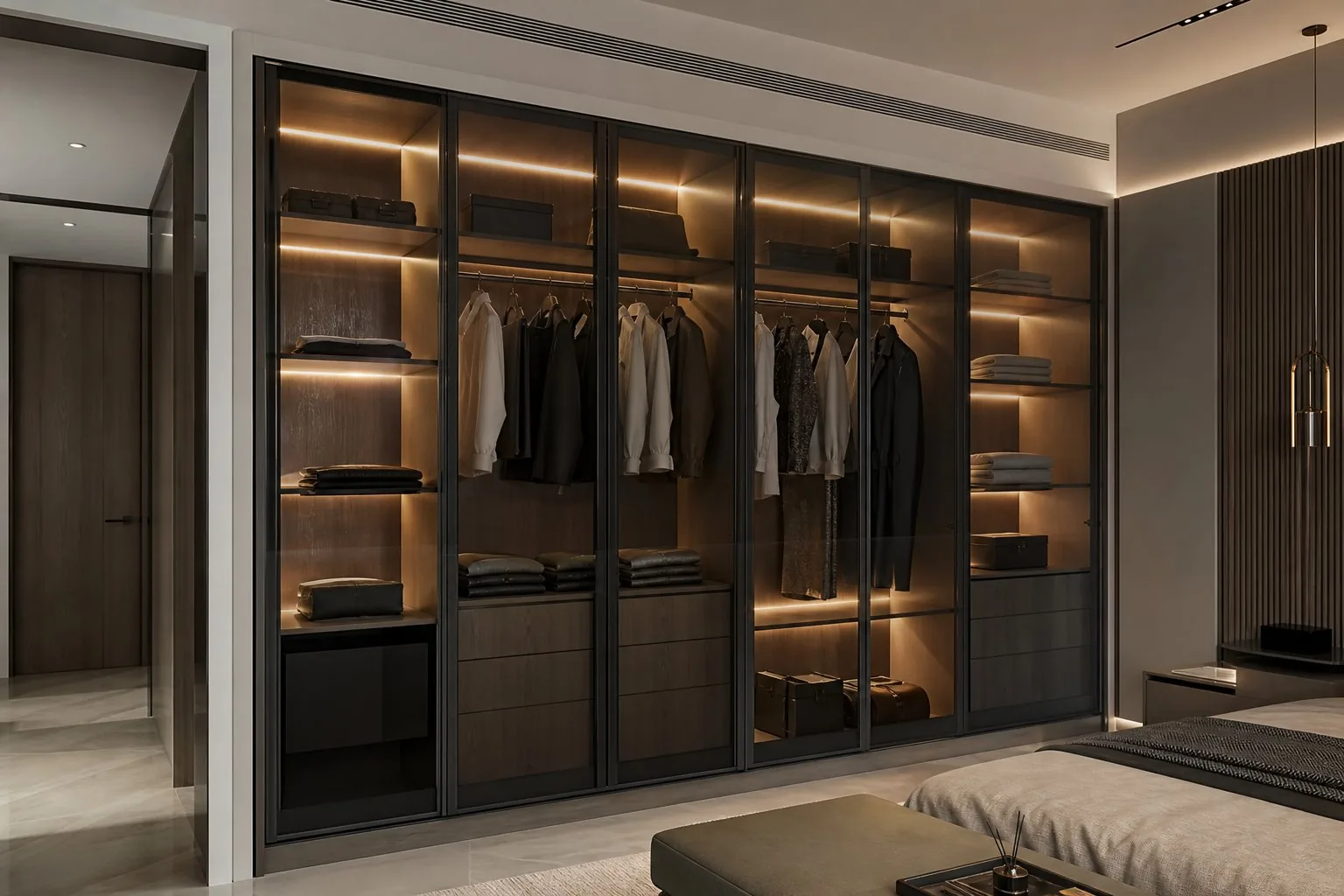 LED-Lit Display Closet