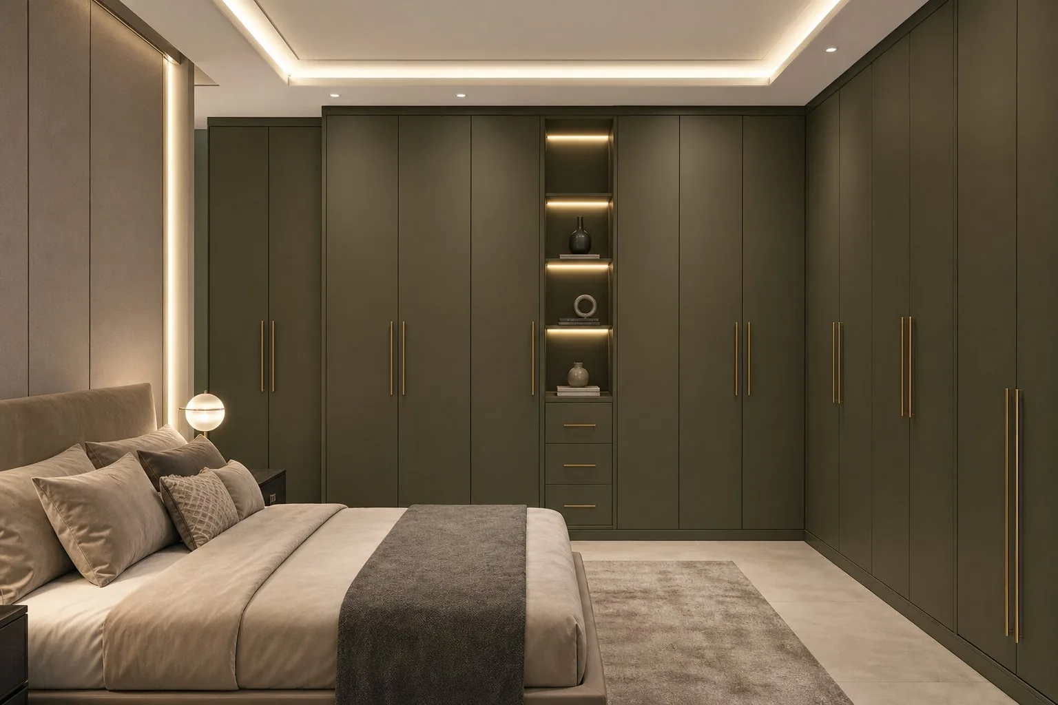 Olive Green Wardrobe Wall
