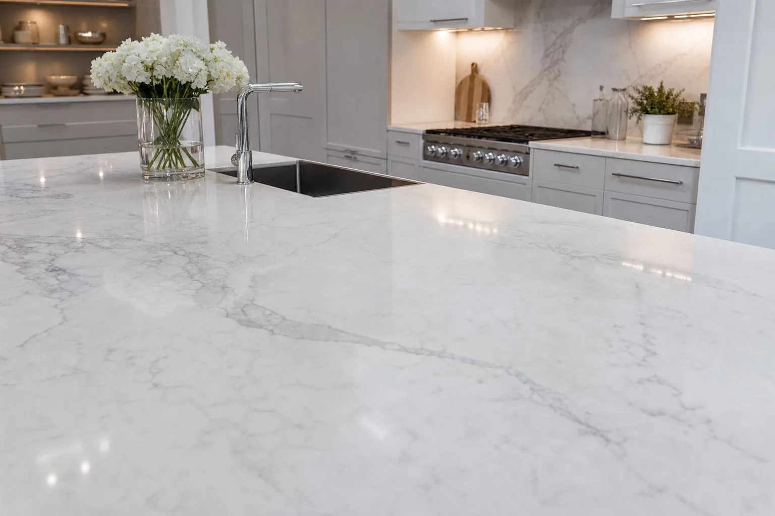 White Quartz with Grey Veins