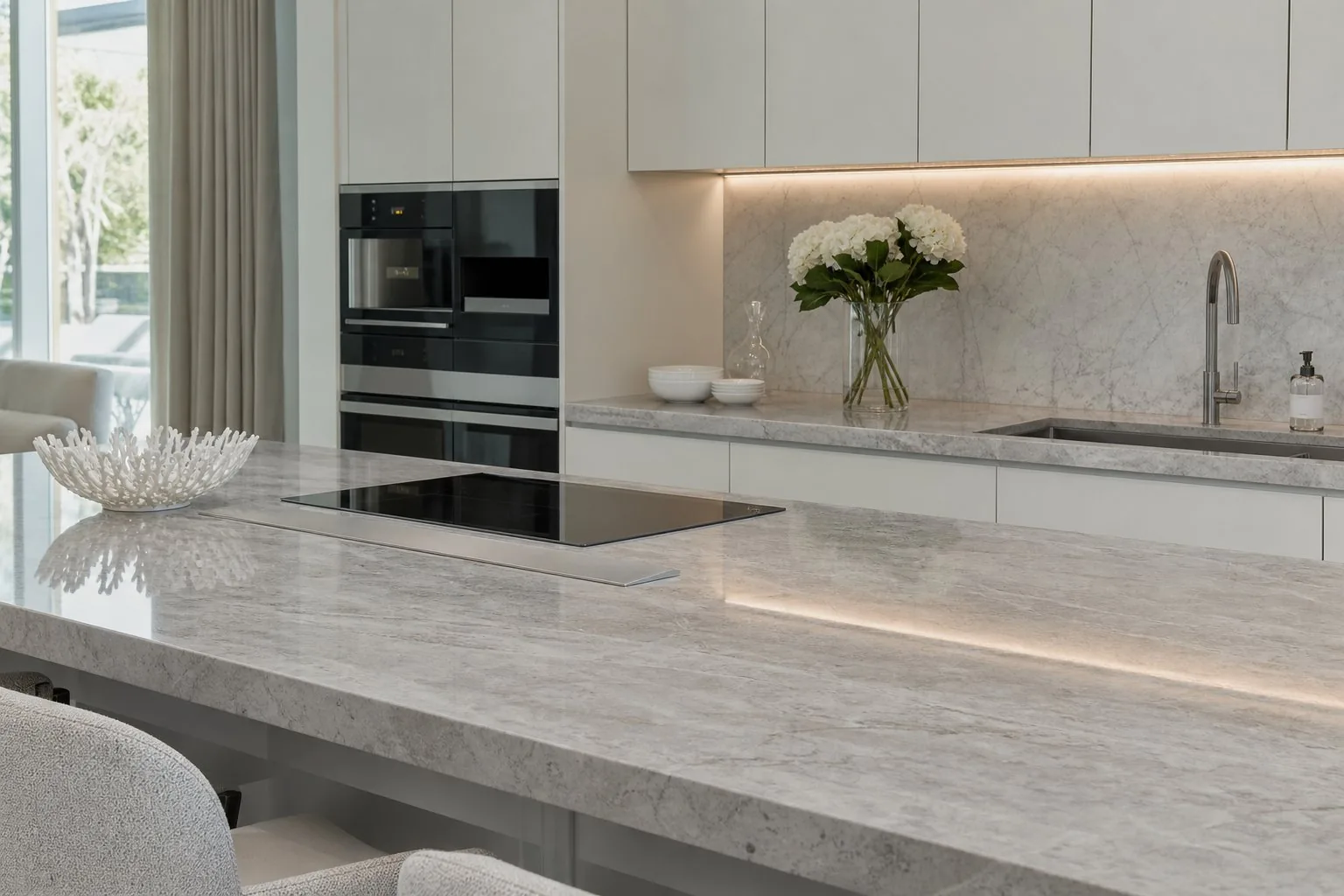 Light Grey Marble Island Top