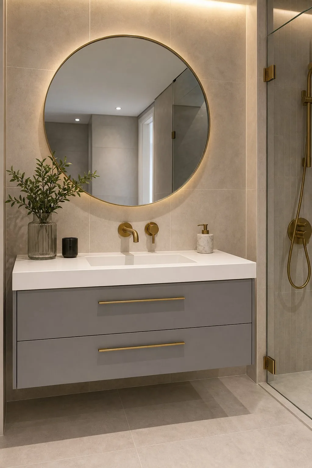 Fluted Vanity Cabinet