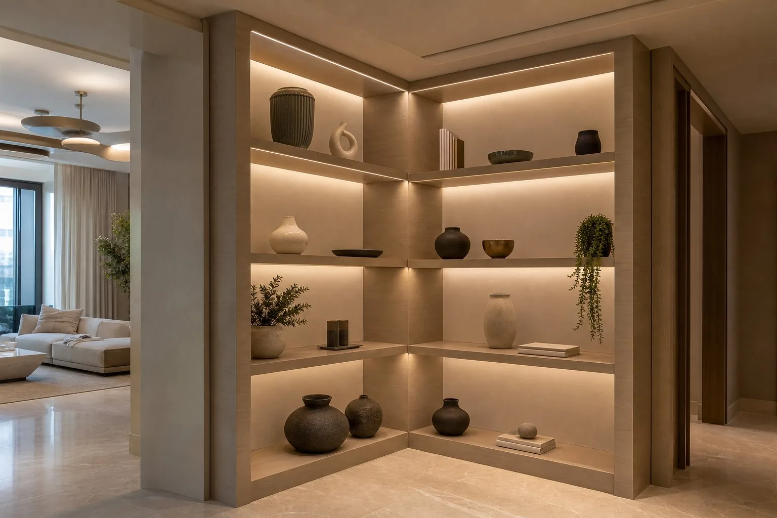 Corner Display Shelving