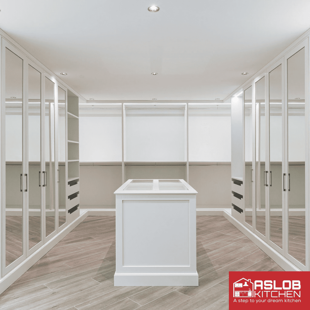 Sleek built-in wardrobe